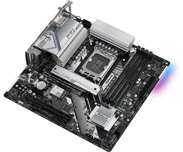 ASRock B760M Pro RS/D4 WiFi - Micro ATX, LGA1700, DDR4, PCIe 4.0, 2.5G LAN, Wi-Fi 6E - ASROCK B760M PRO RS/D4 WIFI