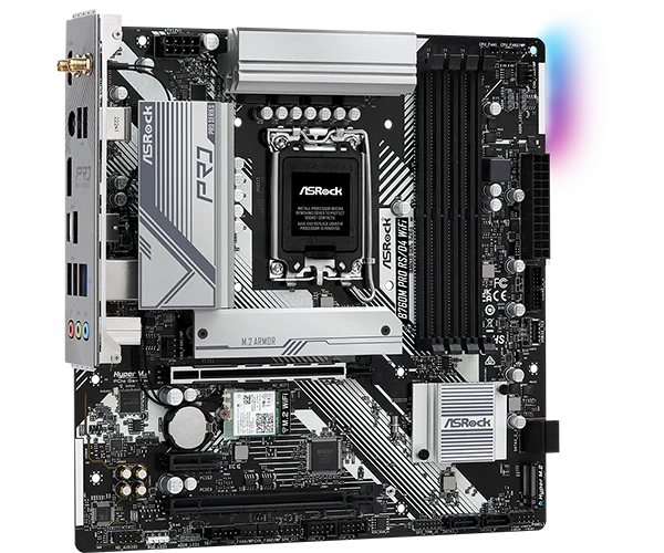 ASRock B760M Pro RS/D4 WiFi - Micro ATX, LGA1700, DDR4, PCIe 4.0, 2.5G LAN, Wi-Fi 6E - ASROCK B760M PRO RS/D4 WIFI
