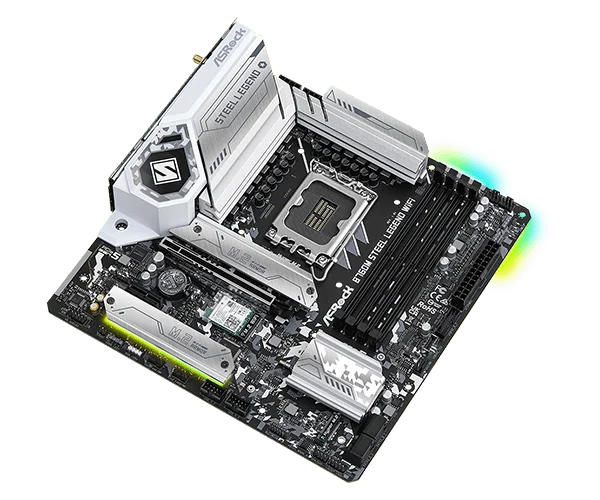 ASRock B760M Steel Legend WiFi - Micro ATX, LGA1700, DDR5, PCIe 5.0, Wi-Fi 6E - ASROCK B760M STEEL LEGEND WIFI