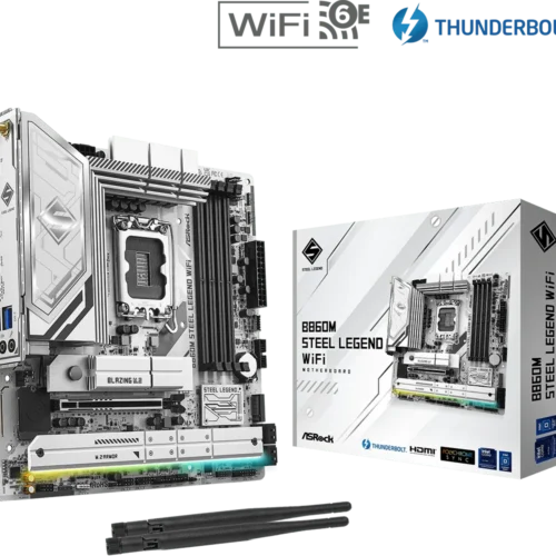 ASRock B860M Steel Legend WiFi - Micro ATX, LGA1851, DDR5, PCIe 5.0, Wi-Fi 6E - ASROCK B860M STEEL LEGEND WIFI