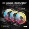 CORSAIR iCUE LINK LX120-R RGB 120mm PWM Reverse Fans Starter Kit Triple Pack Magnetic Dome - CO-9051050-WW