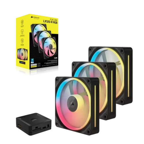 CORSAIR iCUE LINK LX120-R RGB 120mm PWM Reverse Fans Starter Kit Triple Pack Magnetic Dome - CO-9051050-WW