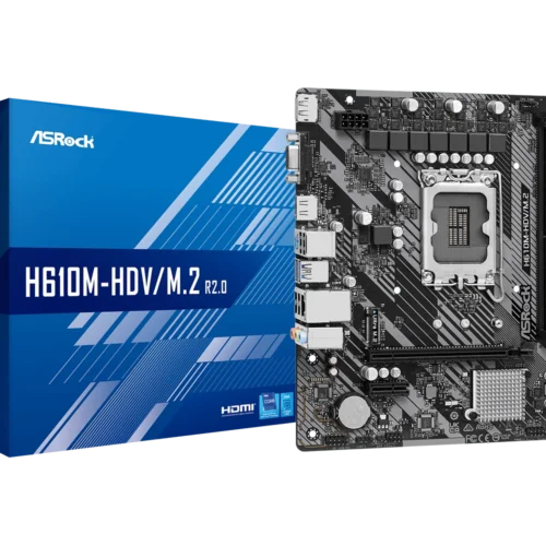 ASRock H610M-HDV/M.2 R2.0 Intel H610 LGA1700 Micro ATX DDR4 Motherboard - ASROCK H610M-HDV/M.2 R2.0