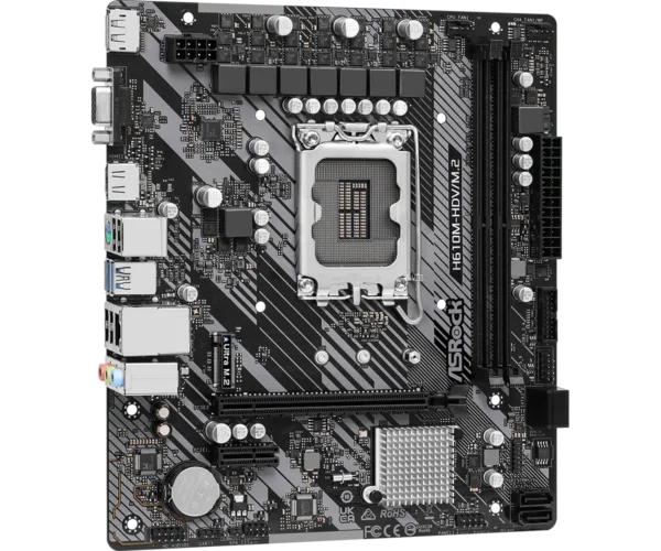 ASRock H610M-HDV/M.2 R2.0 Intel H610 LGA1700 Micro ATX DDR4 Motherboard - ASROCK H610M-HDV/M.2 R2.0