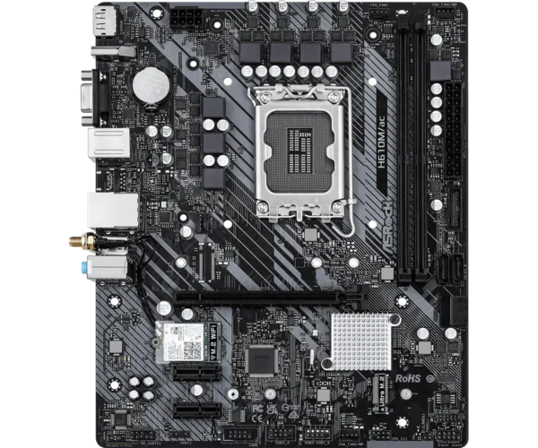 ASRock H610M/ac Intel H610 LGA1700 DDR4 Micro ATX Motherboard - ASROCK H610M/AC