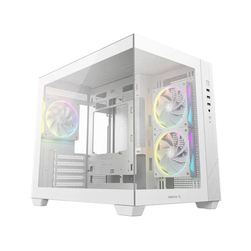 Deepcool CG330 3F White Panoramic Dual-Chamber Micro-ATX PC Case - R-CG330-WHNGM3-G