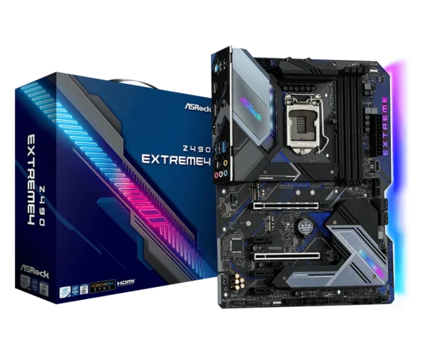Z490 Extreme4(L1) ASRock Z490 Extreme4 Intel LGA1200 ATX Motherboard 11 Phase Dr.MOS 2.5G LAN PCIe 4.0 Ready - ASROCK Z490 EXTREME 4