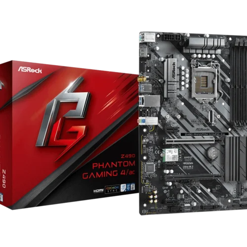 ASRock Z490 Phantom Gaming 4/ac Intel LGA1200 ATX Motherboard WiFi Bluetooth DDR4 HDMI - ASROCK Z490 PHANTOM GAMING 4/AC