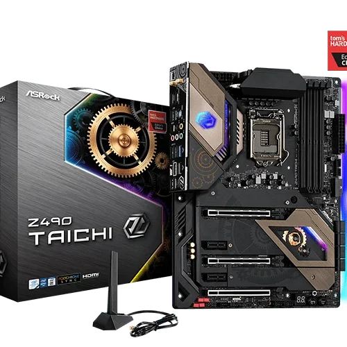 ASRock Z490 Taichi Intel LGA1200 ATX Motherboard WiFi 6 2.5G LAN PCIe 4.0 Ready DDR4 - ASROCK Z490 TAICHI