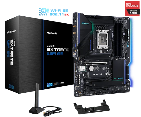 ASRock Z690 Extreme WiFi 6E - ATX, LGA1700, DDR4, PCIe 5.0, Dual LAN, Wi-Fi 6E - ASROCK Z690 EXTREME WIFI 6E