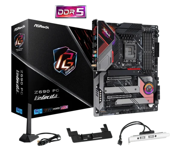 ASRock Z690 PG Velocita - ATX, LGA1700, DDR5, PCIe 5.0, Wi-Fi 6E, Dual LAN - ASROCK Z690 PG VELOCITA