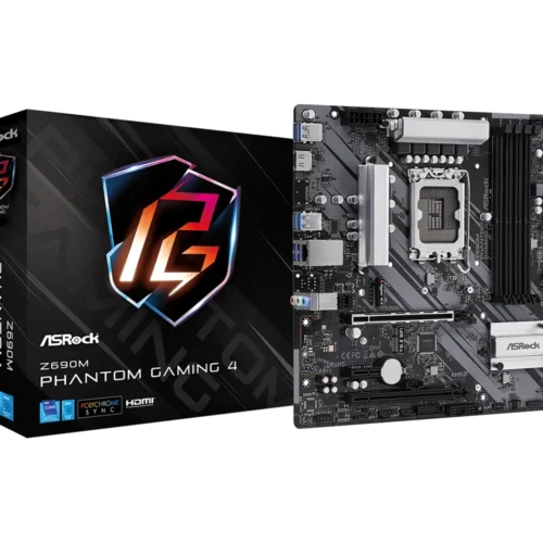ASRock Z690M Phantom Gaming 4 - Micro ATX, LGA1700, DDR4, PCIe 4.0, Gigabit LAN - ASROCK Z690M PHANTOM GAMING 4