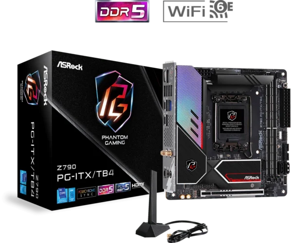 ASRock Z790 Phantom Gaming ITX/TB4 - Mini-ITX, LGA1700, DDR5, PCIe 5.0, Wi-Fi 6E, Thunderbolt 4 - ASROCK Z790 PHANTOM GAMING ITX/TB4