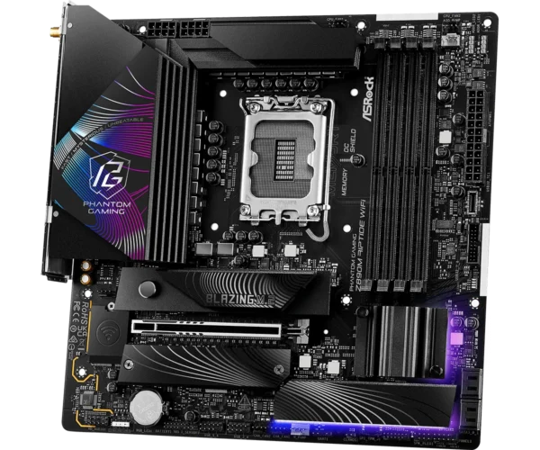 ASRock Z890M RIPTIDE WIFI - Intel Z890 Chipset - LGA1851 - Micro ATX - DDR5 9466+ (OC) - Wi-Fi 6E - Thunderbolt 4 - ASROCK Z890M RIPTIDE WIFI