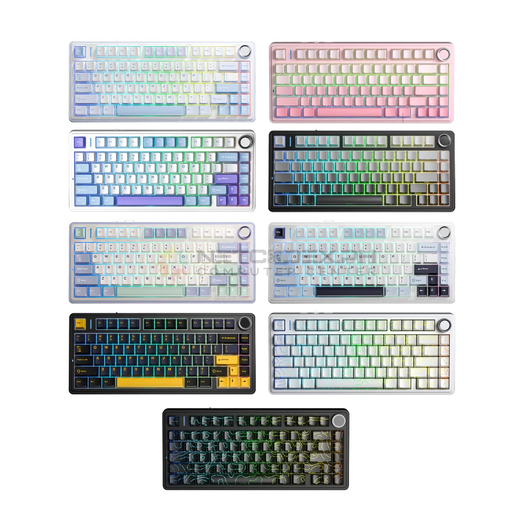 AULA F75 RGB Tri-Mode Gasket Mechanical Wireless 75% Gaming Keyboard 80 ...
