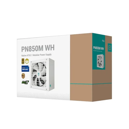 DeepCool GamerStorm PN850M 850W White 80 Plus Gold ATX 3.1 Fully Modular Power Supply - R-PN850M-FC0W-JGUS