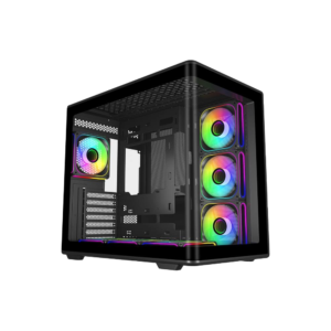 Cooler Master Elite 600 Black Mid Tower ATX Case - 7 ARGB Fans Included - Panoramic Tempered Glass - USB-C - E600-KGNN-S02