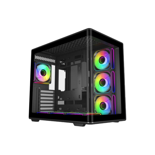 Cooler Master Elite 600 Black Mid Tower ATX Case - 7 ARGB Fans Included - Panoramic Tempered Glass - USB-C - E600-KGNN-S02