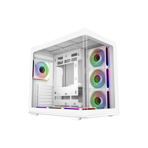 Cooler Master Elite 600 White Mid Tower ATX Case Panoramic Tempered Glass 7 ARGB Fans USB-C - E600-WGNN-S02