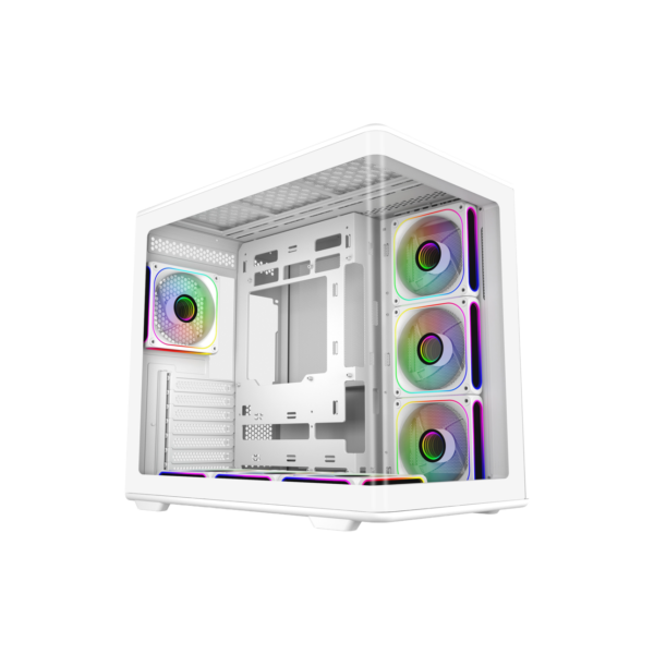 Cooler Master Elite 600 White Mid Tower ATX Case Panoramic Tempered Glass 7 ARGB Fans USB-C - E600-WGNN-S02