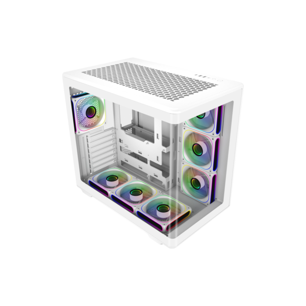 Cooler Master Elite 600 White Mid Tower ATX Case Panoramic Tempered Glass 7 ARGB Fans USB-C - E600-WGNN-S02