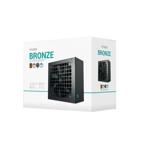 DeepCool PF500X 500W ATX 2.52 80 Plus Bronze Power Supply - R-PF500X-HD0B-JGUS
