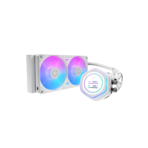 Cooler Master MasterLiquid 240 Atmos II LCD White 240mm AIO ARGB Liquid CPU Cooler - MLX-D24M-A25SZ-LW