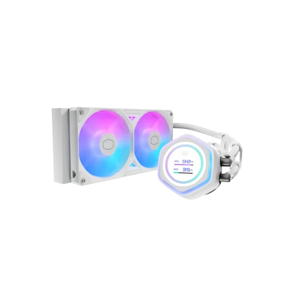 Cooler Master MasterLiquid 240 Atmos II LCD White 240mm AIO ARGB Liquid CPU Cooler - MLX-D24M-A25SZ-LW
