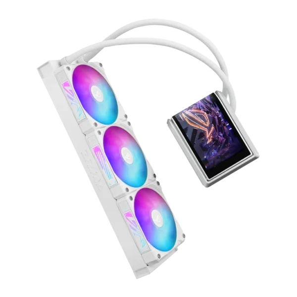 Asus ROG Ryuo IV 360 ARGB White Edition 360mm AIO Liquid CPU Cooler 6.67" Curved AMOLED Asetek Gen8 V2 - ROG RYUO IV 360 ARGB WHT