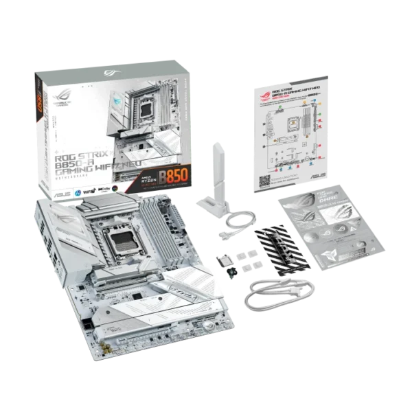 Asus ROG Strix B850-A Gaming WiFi 7 Neo Motherboard Socket AM5 ATX White PCB DDR5 PCIe 5.0 - ROG STRIX B850-A GAMING NEO