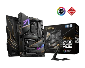 MSI MEG Z490 ACE ATX Motherboard LGA 1200 Intel Z490 DDR4 Wi-Fi 6 - MEG Z490 ACE