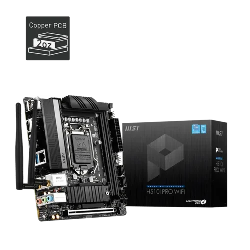 MSI - H510I PRO WIFI Mini-ITX Motherboard - LGA 1200 - Intel H510 - DDR4 - Wi-Fi 6 - H510I PRO WIFI