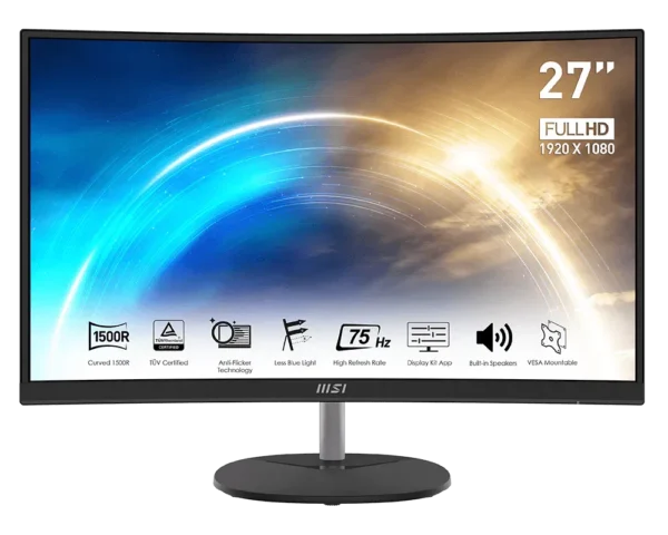 MSI PRO MP271CA 27-inch FHD 1500R Curved 75Hz 1ms VA Business Monitor - PRO MP271CA / 272C