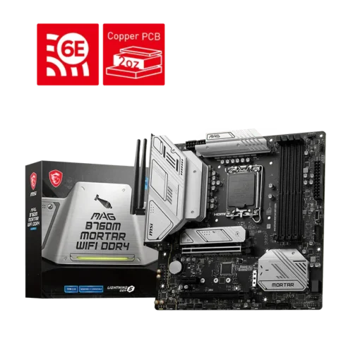 MSI MAG B760M MORTAR WIFI DDR4 Intel B760 LGA 1700 mATX Motherboard - MAG B760M MORTAR WIFI D4