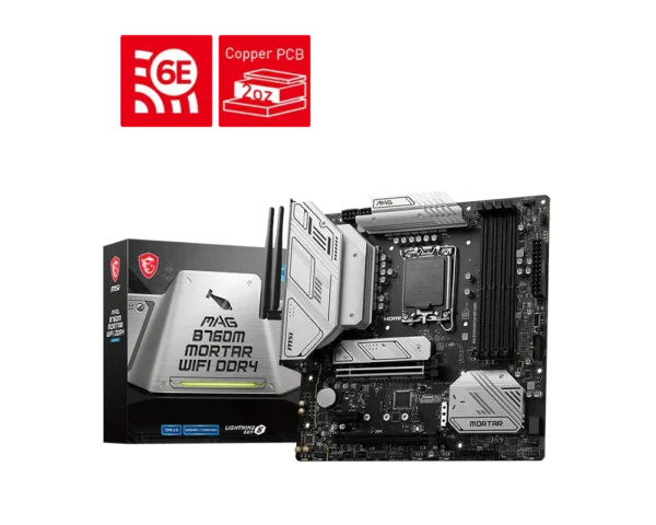 MSI MAG B760M MORTAR WIFI DDR4 Intel B760 LGA 1700 mATX Motherboard - MAG B760M MORTAR WIFI D4