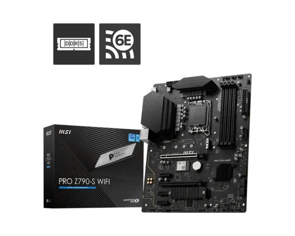 MSI PRO Z790-S WIFI - Intel Z790 Chipset - LGA 1700 ATX Motherboard - DDR5 PCIe 5.0 Wi-Fi 6E - PRO Z790-S WIFI