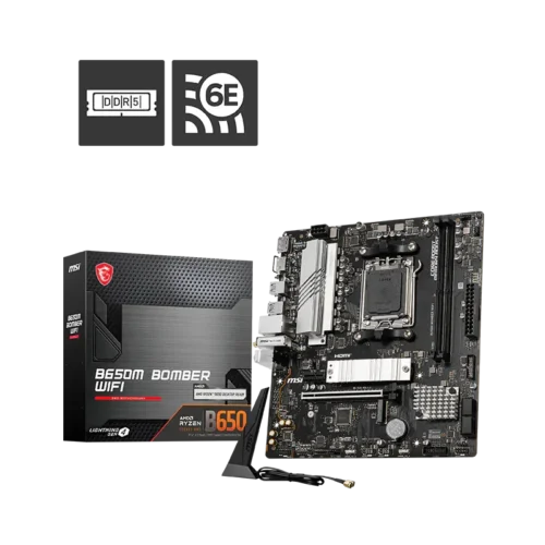 MSI B650M BOMBER WIFI - AM5 mATX DDR5 Wi-Fi 6E 2.5G LAN Motherboard - B650M BOMBER WIFI