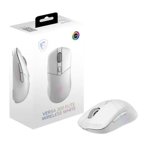 MSI VERSA 300 ELITE WIRELESS WHITE 65g 26000 DPI Tri-Mode Gaming Mouse - VERSA 300 ELITE W WHITE
