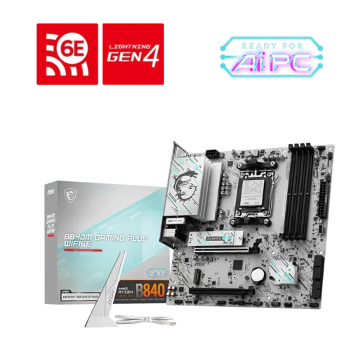 MSI B840M GAMING PLUS WIFI6E - AM5 Micro-ATX Motherboard DDR5 Wi-Fi 6E 2.5G LAN - B840M GAMING PLUS WIFI6E