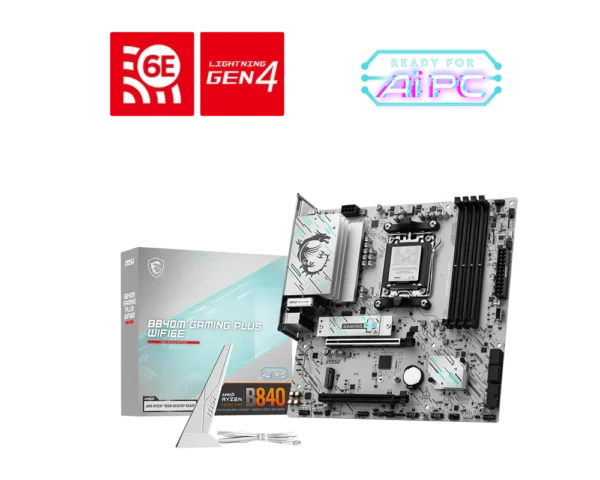 MSI B840M GAMING PLUS WIFI6E - AM5 Micro-ATX Motherboard DDR5 Wi-Fi 6E 2.5G LAN - B840M GAMING PLUS WIFI6E
