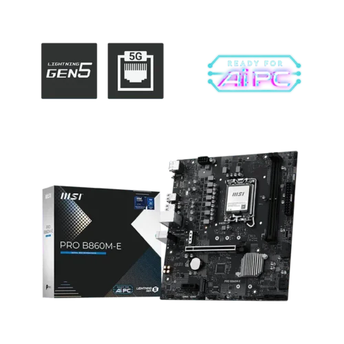 MSI PRO B860M-E - Intel B860 LGA 1851 mATX Motherboard DDR5 PCIe 5.0 5G LAN - PRo B860M-E