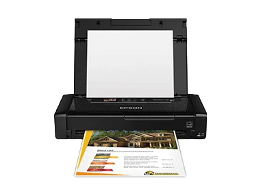 Epson WorkForce WF-100 Portable Wireless Color Inkjet Printer 1.44-inch LCD Built-in Battery - C11CE05502