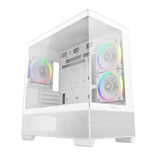 Deepcool CG380 3F White Panoramic Micro-ATX PC Case - R-CG380-WHAGM3-G