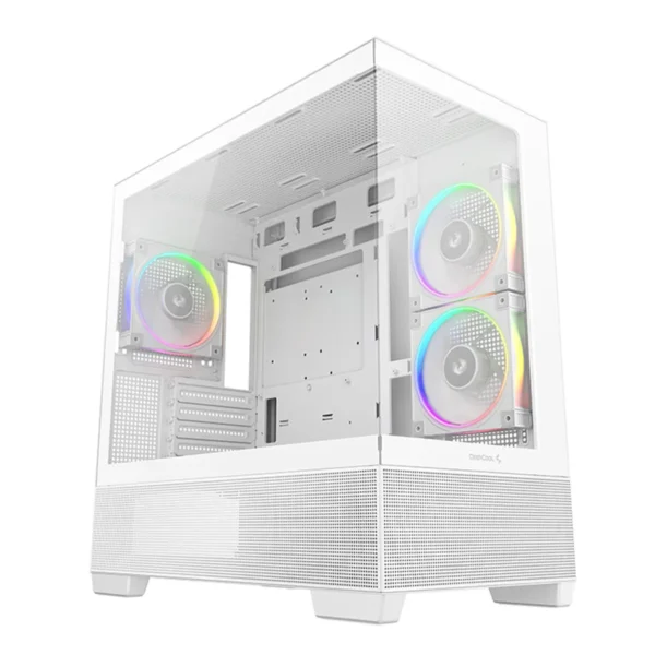Deepcool CG380 3F White Panoramic Micro-ATX PC Case - R-CG380-WHAGM3-G
