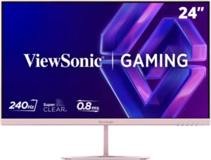 ViewSonic VX24G30-PK 24-inch 240Hz SuperClear IPS FHD Gaming Monitor Pink - VX24G30-PK