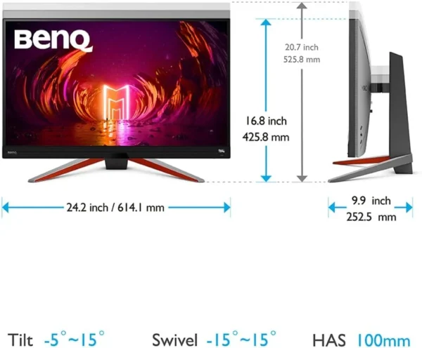 BenQ MOBIUZ EX2710S 27 inch FHD IPS 165Hz 1ms HDRi FreeSync Premium Gaming Monitor - EX2710S