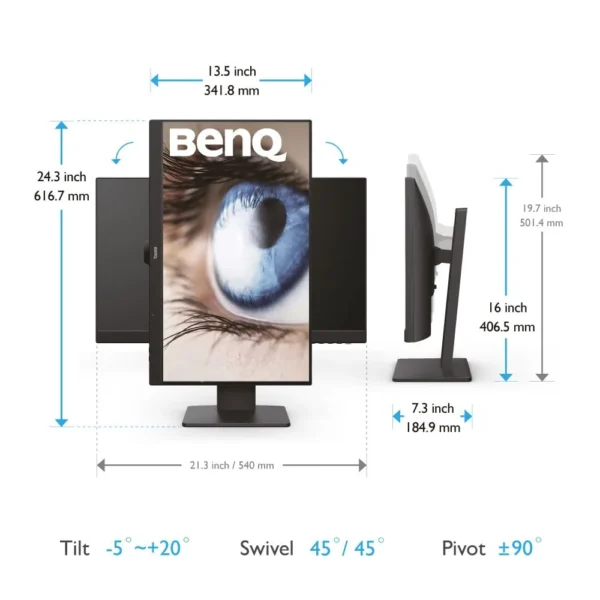 BenQ GW2485TC 23.8 inch Full HD IPS Eye-Care Monitor USB-C 60W Power Delivery Daisy Chain - GW2485TC