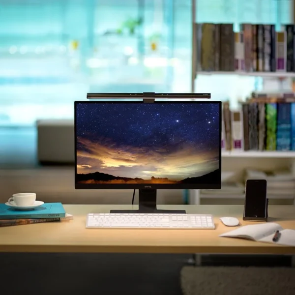 BenQ ScreenBar e-Reading LED Monitor Light Bar Auto-Dimming Asymmetrical Optics Ra95 - ScreenBar