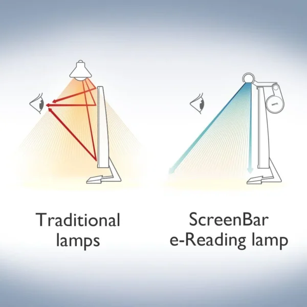 BenQ ScreenBar e-Reading LED Monitor Light Bar Auto-Dimming Asymmetrical Optics Ra95 - ScreenBar