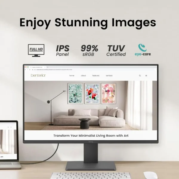61cfuHCYs+L._AC_SL1000_ BenQ 23.8 inch FHD 1080p 100Hz IPS 4-sided Ultrathin Bezel Eye-Care Home Office Monitor - GW2491
